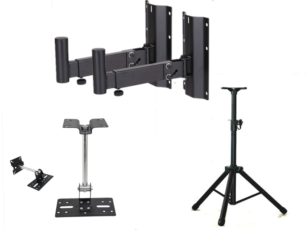 Professional speaker bracket tripod KTV stage shelf with tray adjustable metal floor bracket card bag rack