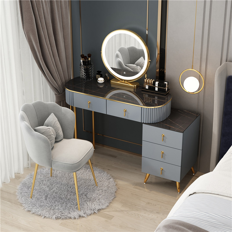 Light Extravagant Makeup Bench Mesh Red Ins Wind Bedroom Nordic Make-up Table Containing Cabinet Side Cabinet Integrated Brief About Small Family Type