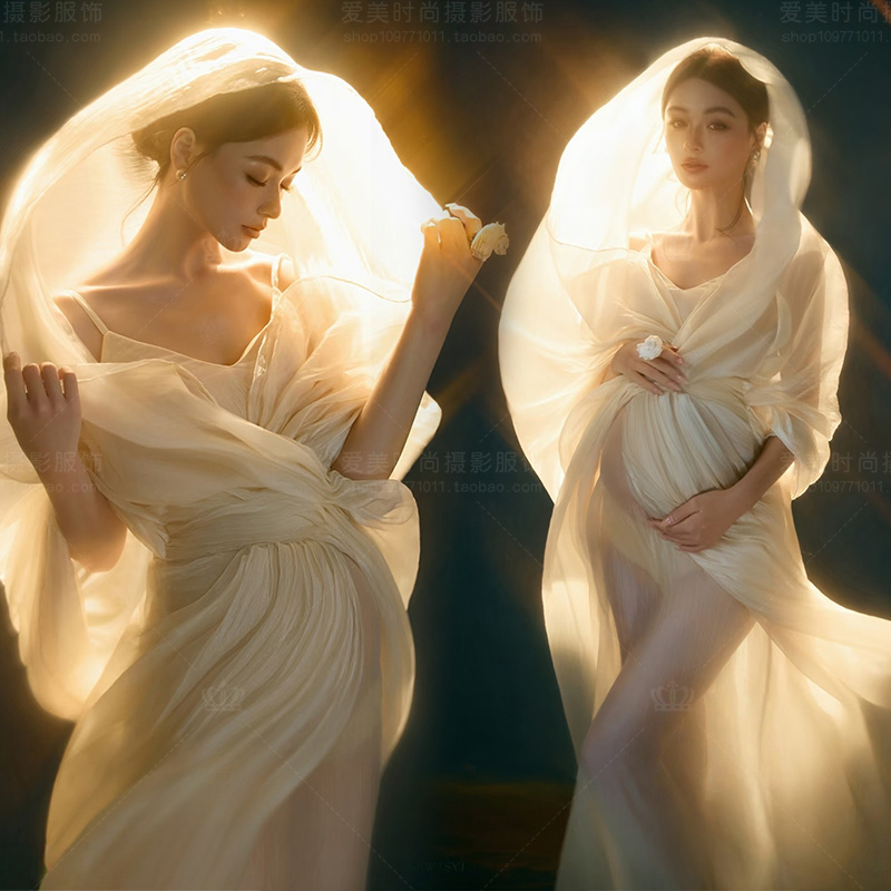 New Style Clothing for Maternity-Themed Photo Studios: Cool and Elegant Backless Dress, High-End Maternity Art Photo Photography Attire New Style Clothing for Maternity-Themed Photo Studios: Cool and Elegant Backless Dress, High-End Maternity Art Photo Photography Attire