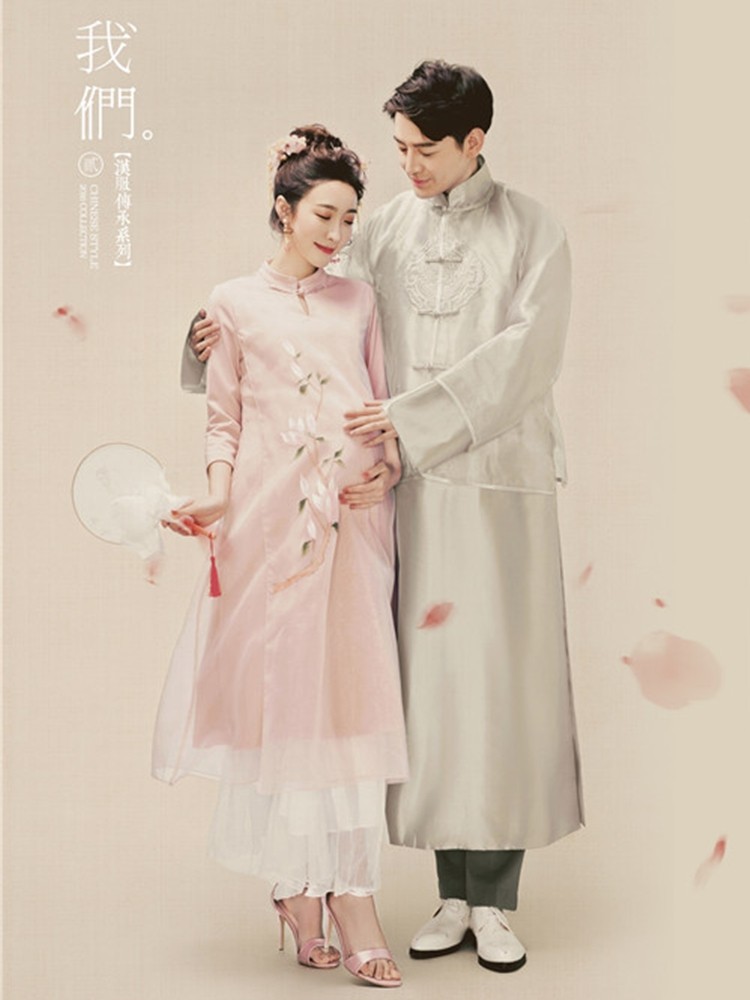 New China Wind Photos of Pregnant Women Photography Clothing Fashion Art Photos of True Apparel Couples Pregnant Women Write True Costumes