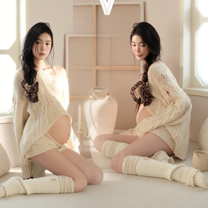 Photo Studio Maternity Theme Japanese Style Photography Home Lazy Style Sweater Pure Desire Style Atmospheric Photo Art Photography Clothing Photo Studio Maternity Theme Japanese Style Photography Home Lazy Style Sweater Pure Desire Style Atmospheric Photo Art Photography Clothing