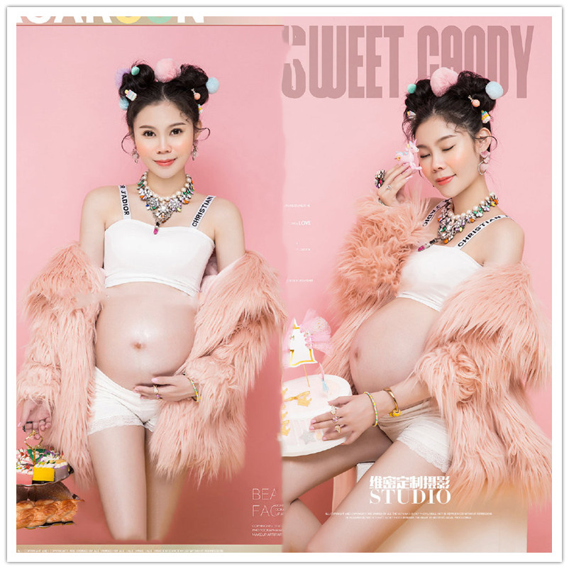 19 New Photos Photo Gallery Pregnant Women Photography Writing True Themed Clothing Cute Little Fresher Pink Leather Grass Gestation Photo Dress