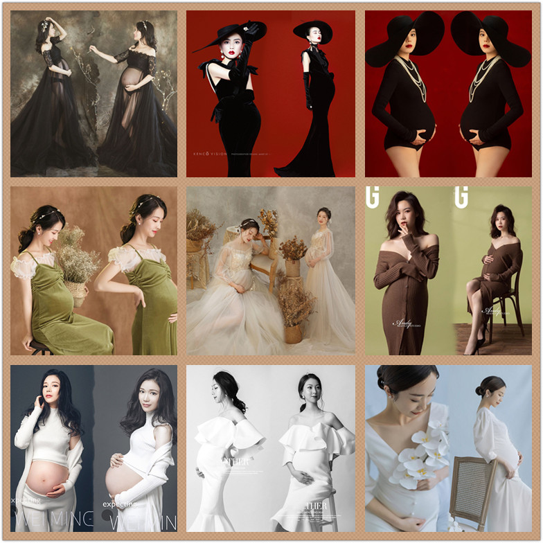 New pregnant woman photo studio theme photography photo clothing Fashion clothing Mommy yarn skirt art photo clothes