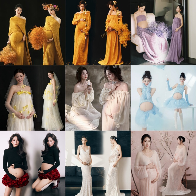 Maternity Photo Shoot Clothing Exhibition New Black Hepburn-Style Sexy Simple Dress Popular on Xiaohongshu Photo Studio Art Portrait Maternity Photo Shoot Clothing Exhibition New Black Hepburn-Style Sexy Simple Dress Popular on Xiaohongshu Photo Studio Art Portrait