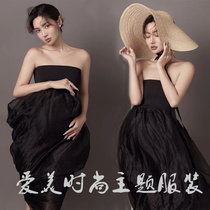 Photo studios new maternity photography clothing personalized sweet tube top dress pregnant mothers artistic photo black dress