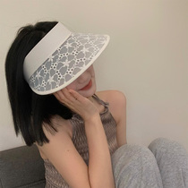 Lace Flowers Empty Tophat Female summer Anti-UV shading sunscreen hat Korean version by bike No topless sun hat tide