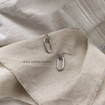 Lukewarm Wind Earrings Woman Temperament Brief 100 hitch Han version individuality extremely minimalist with earbuds ear trinkets