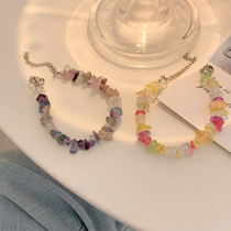Collision Color Crystal Bracelet Suit Female Summer String Beads Adjustable Hand Ropes Ins Small Crowddesign Couple Girlfriends Accessories
