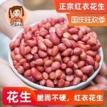 Red peanuts in the season new small raw peanuts whole grains red peanuts 500g Full