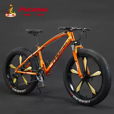 Phoenix snow bicycle men and women 4 0 oversized wide tires Mountain cross-country Beach variable speed shock absorption road bike