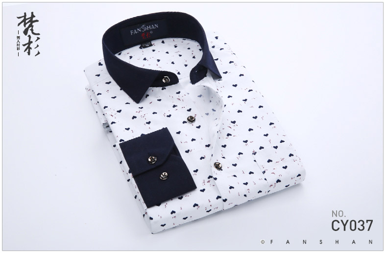 Vanssa Mùa xuân và mùa thu Mới In Áo sơ mi nam dài tay Áo sơ mi hoa giản dị polka Dot Hàn Quốc Xu hướng áo sơ mi nam các kiểu áo sơ mi họa nữ đẹp