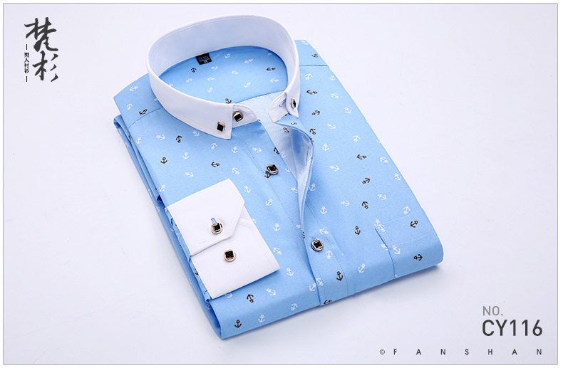 Vanssa Mùa xuân và mùa thu Mới In Áo sơ mi nam dài tay Áo sơ mi hoa giản dị polka Dot Hàn Quốc Xu hướng áo sơ mi nam các kiểu áo sơ mi họa nữ đẹp