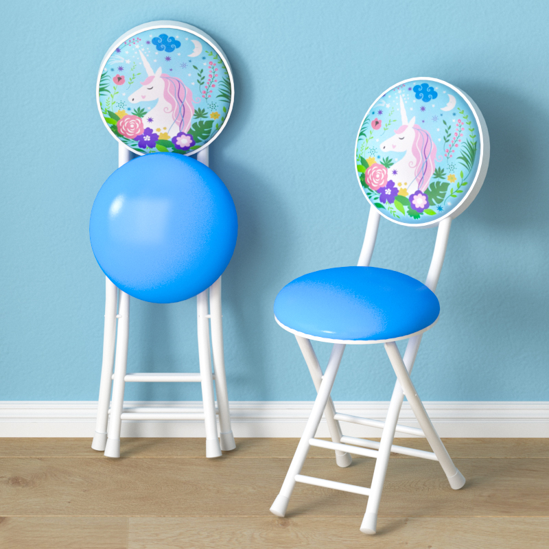 [Steel Plate Upholstered Chair] Little Unicorn 4cm Raw Cotton