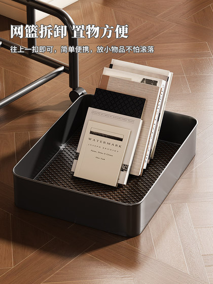 中古小推车零食置物架复古可移动推拉茶几客厅沙发边几床头柜多层