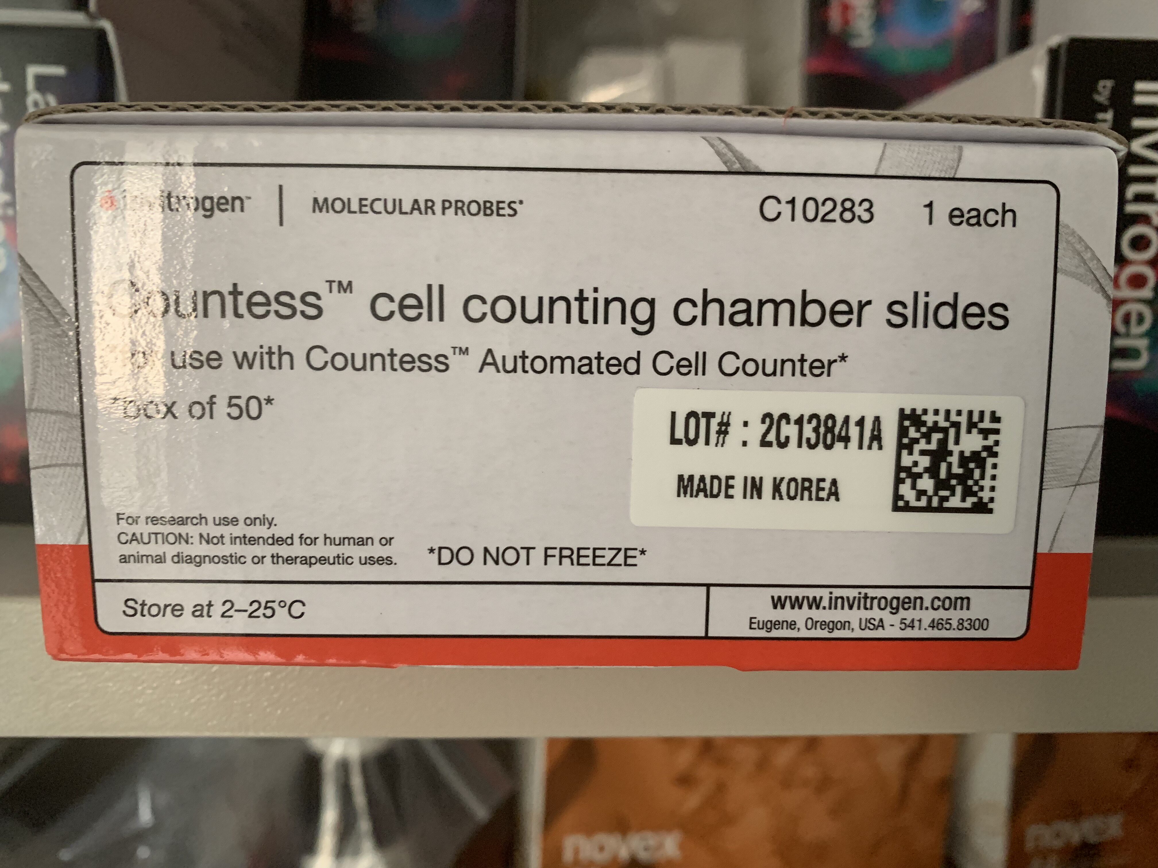 Countess 细胞计数板 C10228 C10283 50片/盒  20盒送100ml台盼蓝