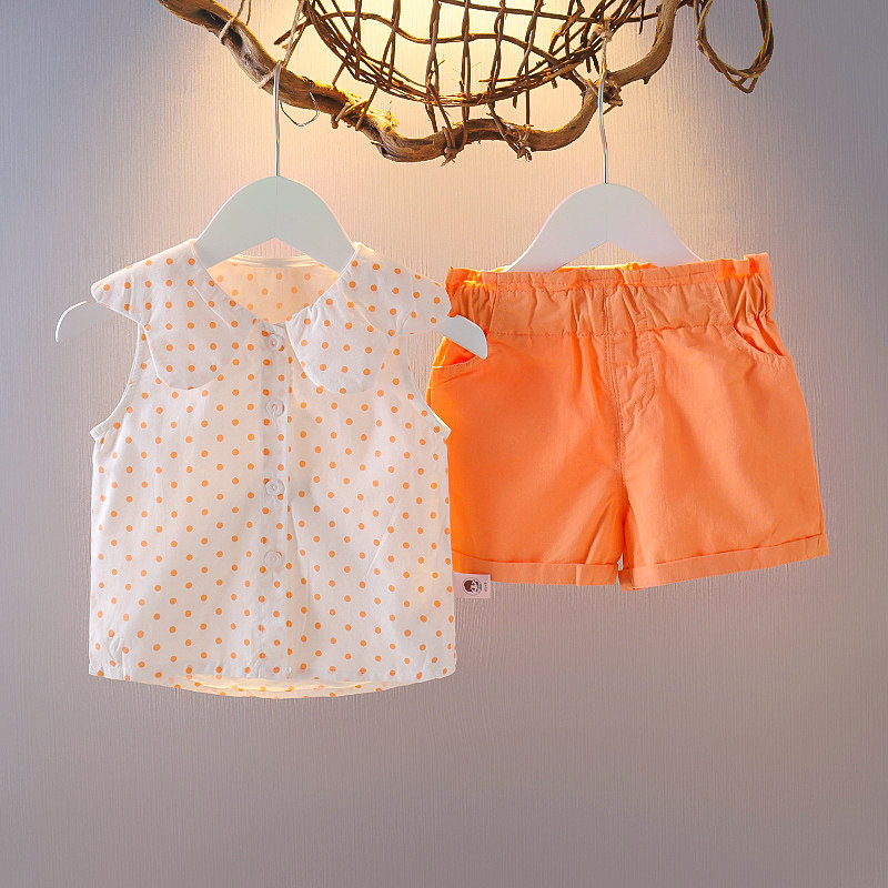 Girl's 2022 Yang sends summer clothing suit 1-2-3-year-old female baby Summer baby Two sets of summer clothing New wave