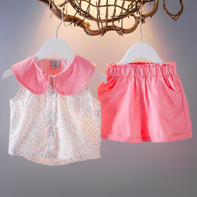 Child Dress Foreign Girl Girl Summer Sleeveless Suit Infant Daughter Baby Girl Summer Clothing Suit Short Sleeve Blouse Summer Dress New Tide