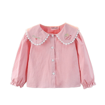 Spring baby girl long-sleeved shirt fashionable spring clothing one-year-old baby girl casual tops baby spring outing clothes trendy