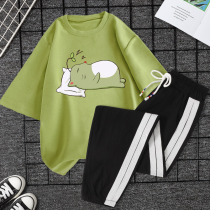 Leisure set women summer 2021 new autumn junior high school students summer girls sports loose Korean version two-piece set