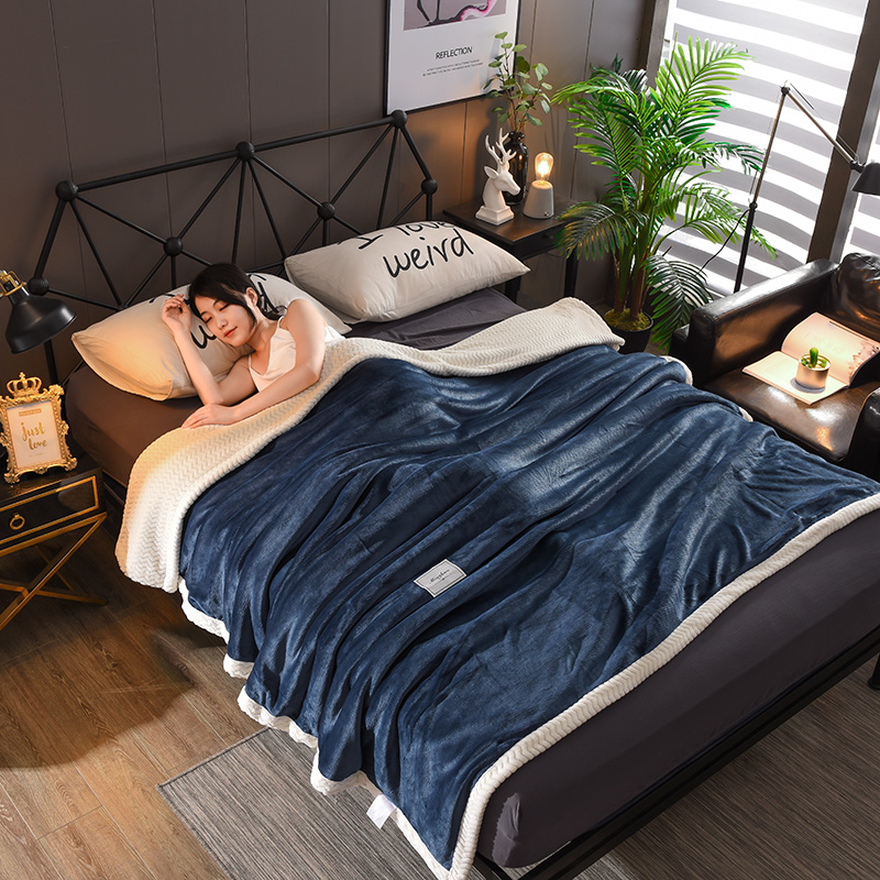 Blanket Quilt Thickened Coral Suede Single Double Layer Winter Student Flannel Blanket Summer Thin double afternoon
