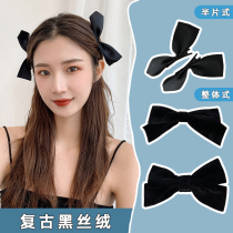 2020 New online red black velvet butterfly knot hairpin hairpin top clip half-piece hair rope headwear hair accessories