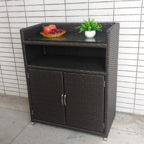 Outdoor balcony sun protection tide shoe cabinet rattan storage cabinet outdoor garden yard storage rattan sunscreen cabinet custom