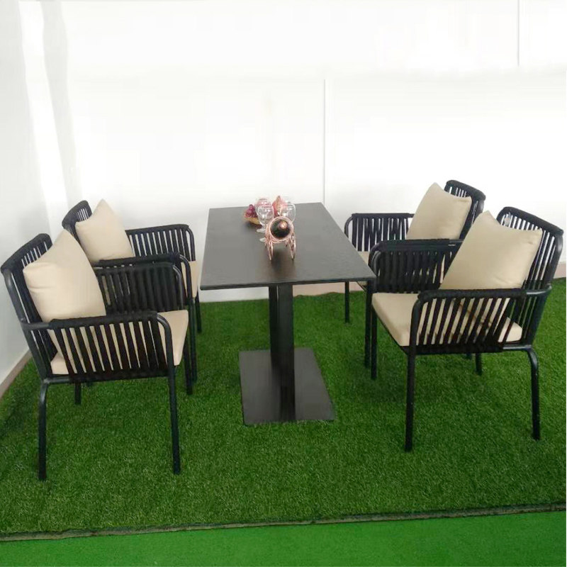 Nordic Prototype Inter-Board Cane Chair Three Sets Garden Patio Balcony Casual Small Table And Chairs Outdoor Rope Choreography Table And Chairs Furniture