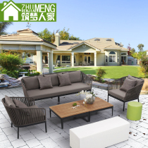 Building a dream home Outdoor Leisure creative bar clubhouse living room rattan sofa table and chair combination customization