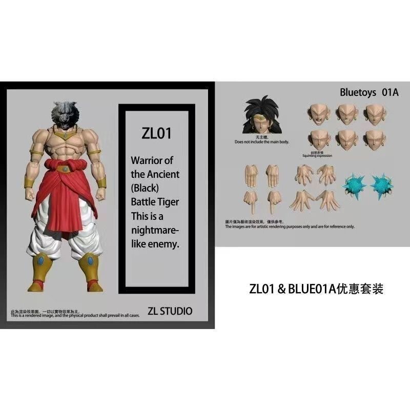 Zl Studio Broly: Ancient Tiger Vs. Nightmare-Like Enemies 7inch Series Action Figure Model Zl Studio Broly: Ancient Tiger Vs. Nightmare-Like Enemies 7inch Series Action Figure Model