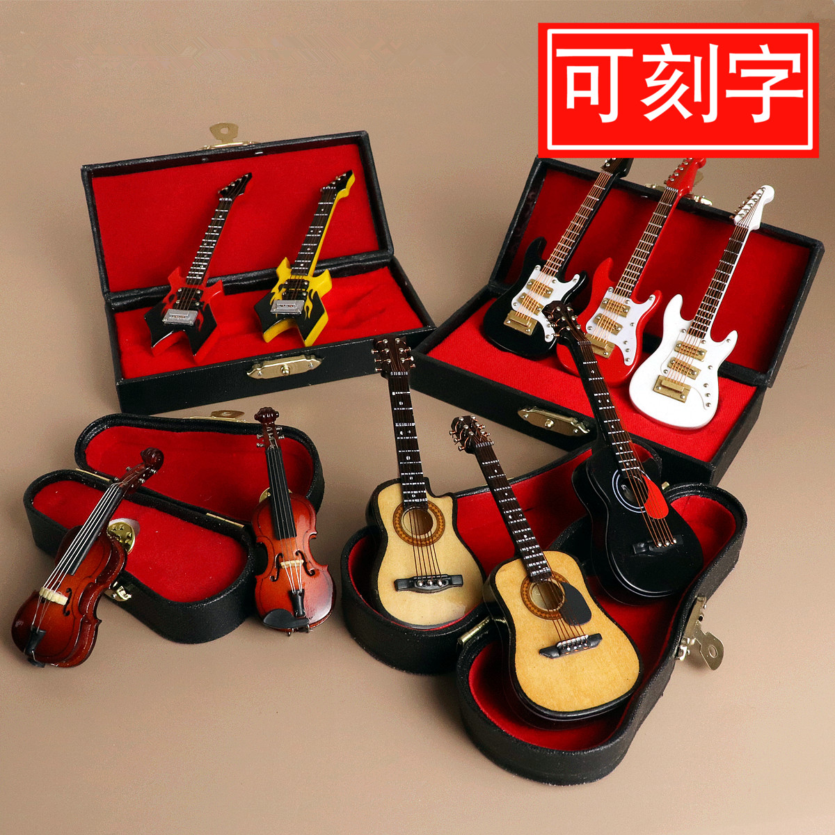 Rainbow Mini Musical Instrument Woody Guitar Brooch Violin Brooch Eurkri Electric Guitar Instrumental Model Gift