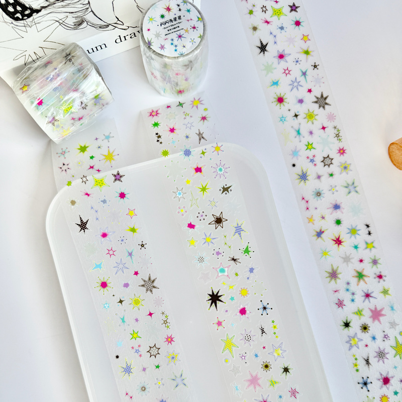 Counting Sheep Little Fish「Vol.13」Sparkling Stars Korean-Style Basic Colorful Star Explosion Sticker Roll Counting Sheep Little Fish「Vol.13」Sparkling Stars Korean-Style Basic Colorful Star Explosion Sticker Roll