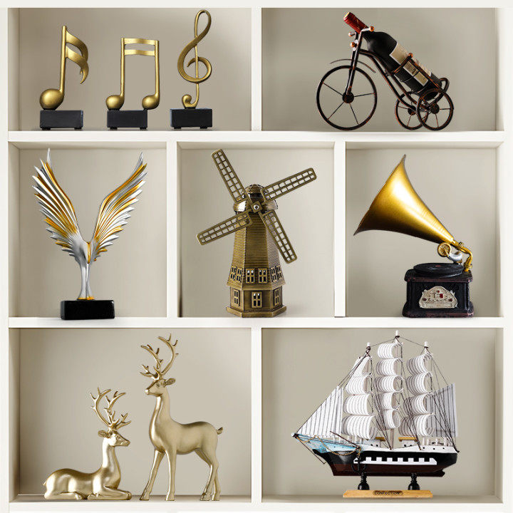 Modern creative simple TV cabinet Wine cabinet decoration small ornaments Nordic light luxury home decoration Living room entrance