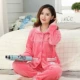 Đồ ngủ nhung san hô nữ mùa thu đông dài phiên bản dài tay Hàn Quốc của mùa đông dày ấm áp flannel kích thước lớn phù hợp với dịch vụ nhà dễ thương