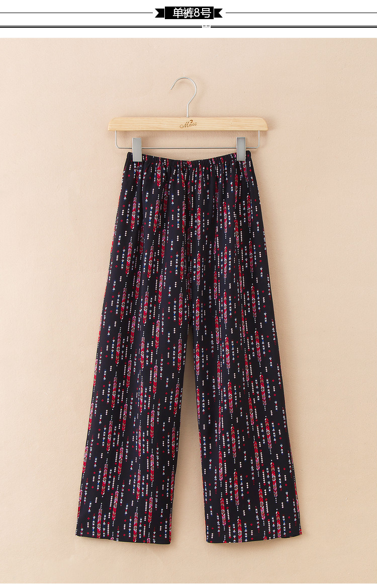 Pajama quần nữ phần mỏng cotton lụa trung niên cộng với phân bón để tăng ngủ quần cotton nhân tạo đồ ngủ có thể được đeo bên ngoài nhà quần