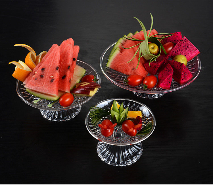 亚克力水果盘塑料KTV酒吧现代客厅透明欧式小吃糖果创意高脚果盆详情18