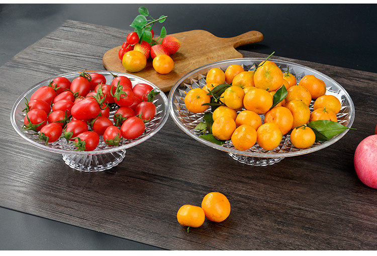 亚克力水果盘塑料KTV酒吧现代客厅透明欧式小吃糖果创意高脚果盆详情21