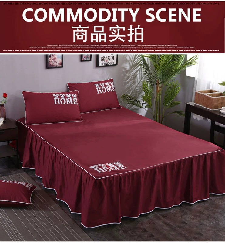 Tinh khiết bông giường váy một mảnh bông phim hoạt hình Simmons nệm bảo vệ 1,8 m ba mảnh custom-made bedspread - Váy Petti ga giường viền họa tiết