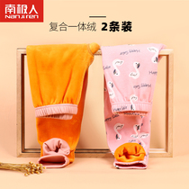 Childrens pure cotton plus suede thickened underpants wear girls CUHK childrens spring and autumn cotton wool pants with bottom warm pants for autumn and winter
