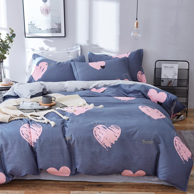 Cotton simple bed four-piece set 200x230 cotton 2x2 3 meters duvet cover 1 8x2 2x2 4 double 4-piece set