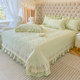 Korean washed cotton quilted three-piece bed cover set