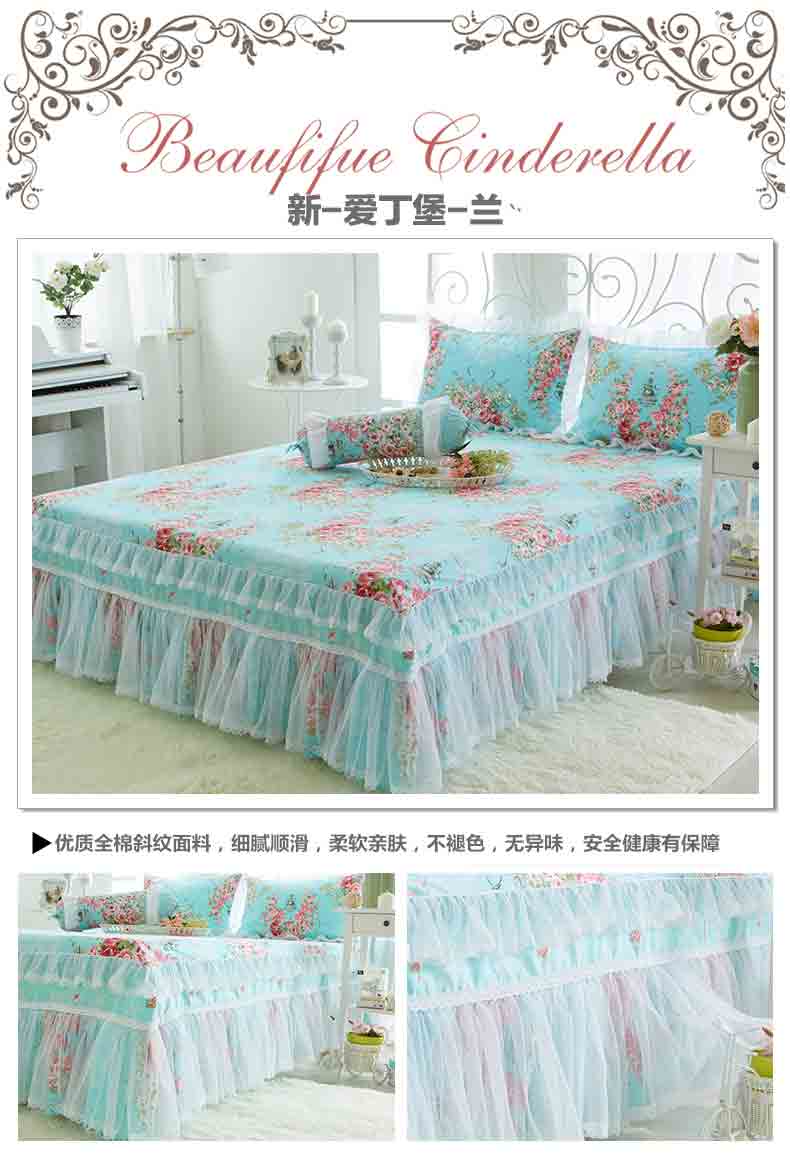 Bông giường bedspread váy cotton một mảnh theo phong cách Hàn Quốc mùa hè đầm ren công chúa 1.5 / 1.8m chống trượt bộ đôi - Váy Petti váy giường khách sạn