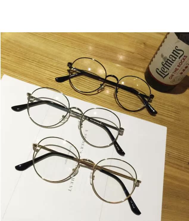 Vòng siêu nhẹ thời trang phẳng gương nữ retro đồng bằng nhỏ ảnh tươi kính bảo vệ bức xạ khung cận thị thủy triều kính giả cận