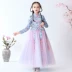 Trẻ em Trung Quốc phong cách mùa đông cô gái 2019 mặc váy trẻ em Hanfu mới lớn cho trẻ em biểu diễn váy lưới công chúa - Khác