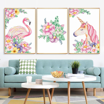 Cross stitch 2021 New thread embroidery triple living room simple modern flamingo unicorn small self embroidered hand