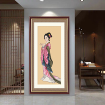 Cross-stitch small simple characters beautiful woman figure bedroom vertical version 2021 line embroidery New famous painting hand-embroidered