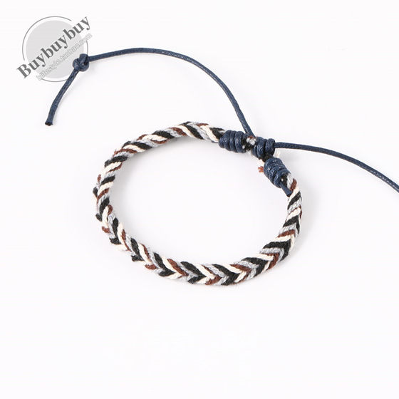 Ins niche design literature and art braided hand rope girls student personality simple fashion Japanese forest cotton linen bracelet