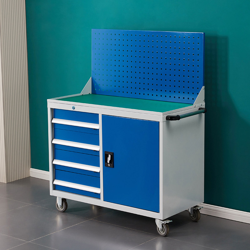 Stainless steel iron tool car mute industrial workshop machining center auto repair multi-function mobile heavy-duty cabinet