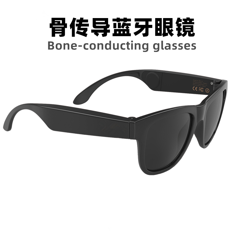 Bone conduction wireless Bluetooth glasses Headset Call listening song Riding driving Bone sensing Intelligent Polarized sunglasses Male