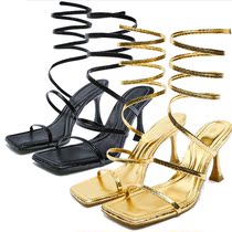 French spring and summer new products high-heeled stiletto open-toe sandals womens shoes 2312910 091