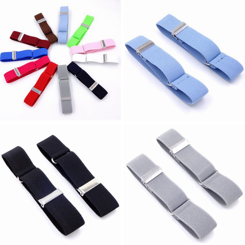Solid Color Automatic Buckle Versatile Canvas Sleeve Cuffs for Women's Shirts and Dresses, Fashionable Elastic Sleeve Bands, European and American Style Men's Arm Bands